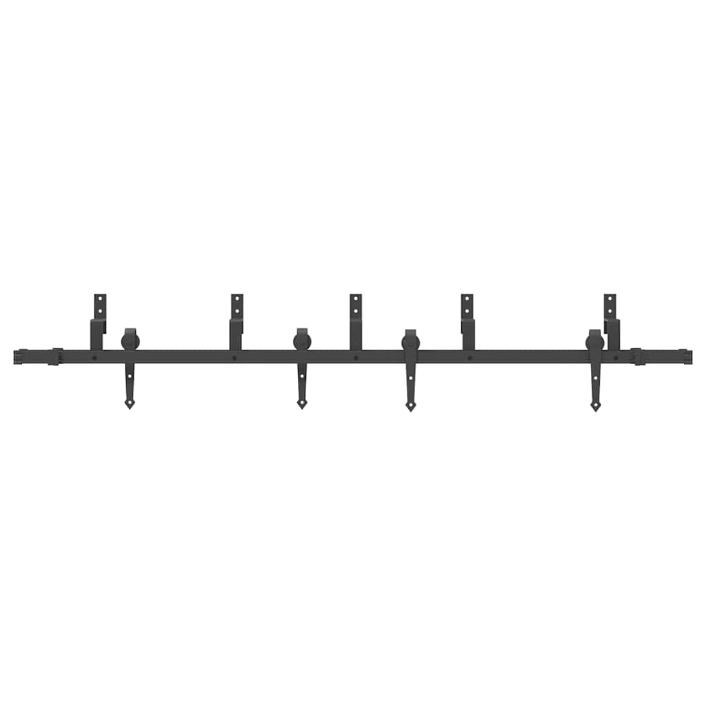 vidaXL Set feronerie pentru uși glisante, negru, 213,5 cm, oțel