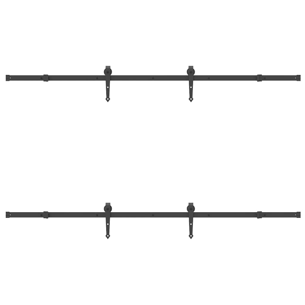 vidaXL Set feronerie pentru uși glisante, negru, 213,5 cm, oțel