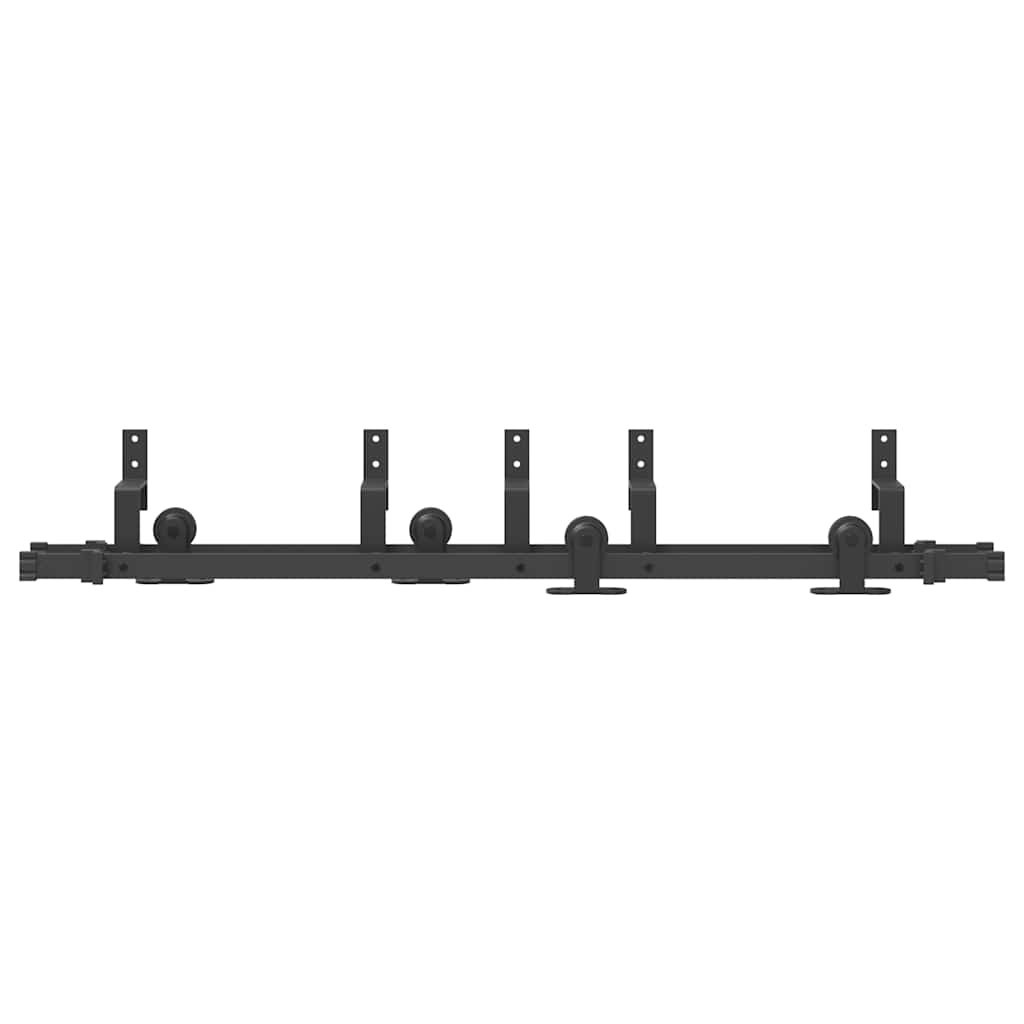 vidaXL Set feronerie pentru uși glisante, negru, 152,5 cm, oțel