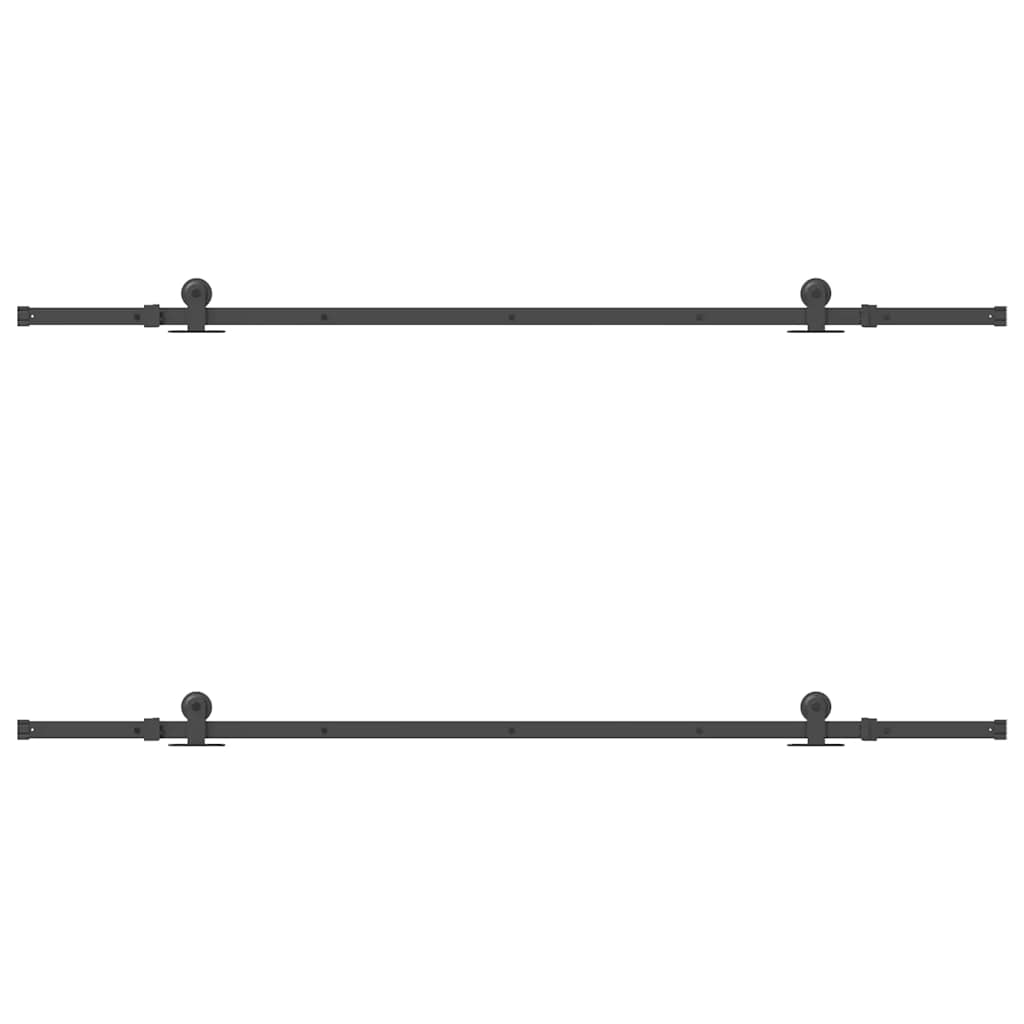 vidaXL Set feronerie pentru uși glisante, negru, 213,5 cm, oțel