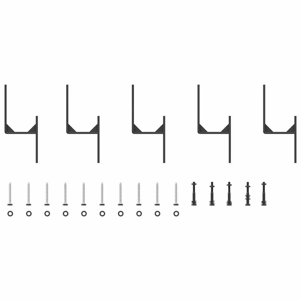 vidaXL Set feronerie pentru ușă glisantă, negru, 183 cm, oțel vidaXL Set feronerie pentru ușă glisantă, negru, 183 cm, oțel