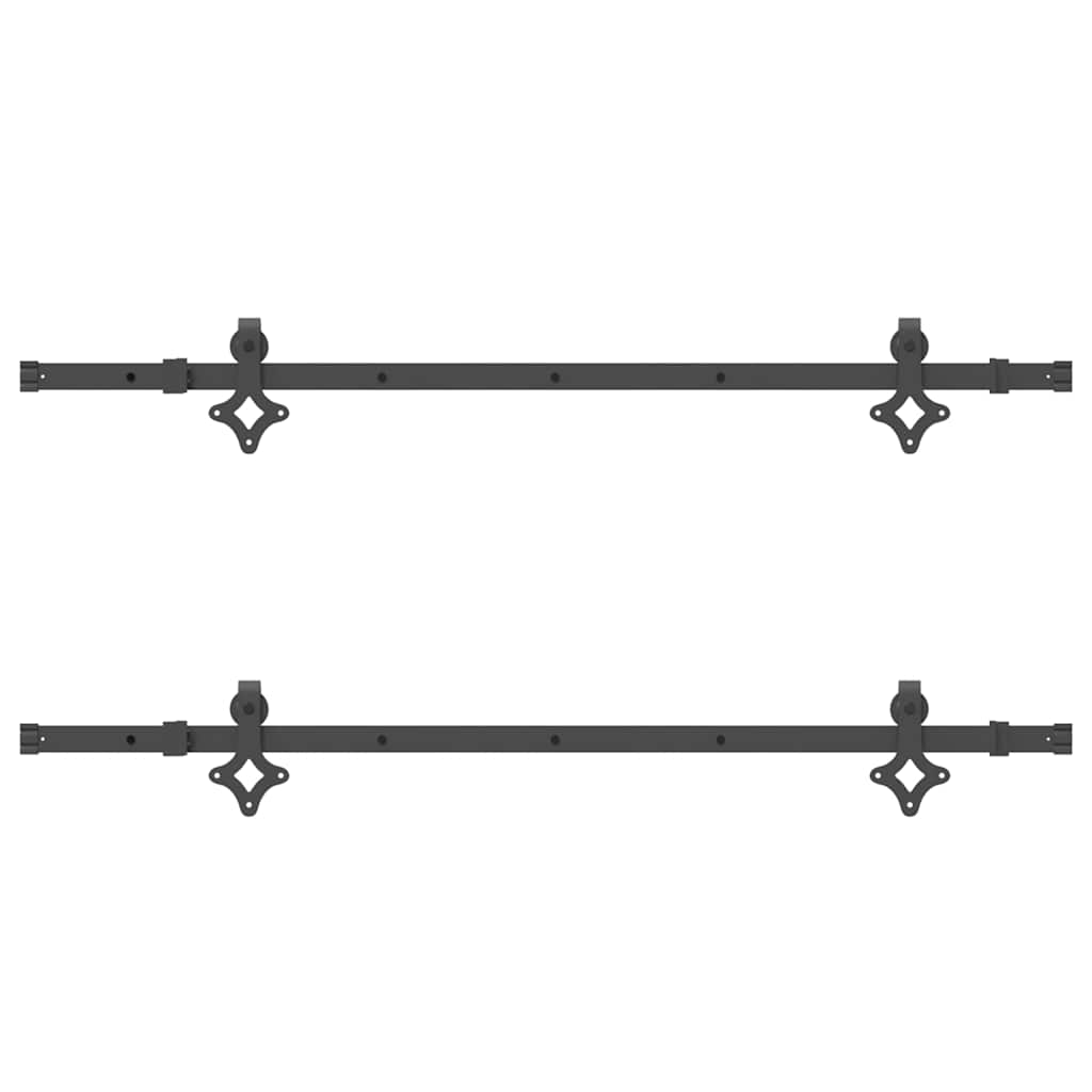 vidaXL Set feronerie pentru uși glisante, negru, 152,5 cm, oțel