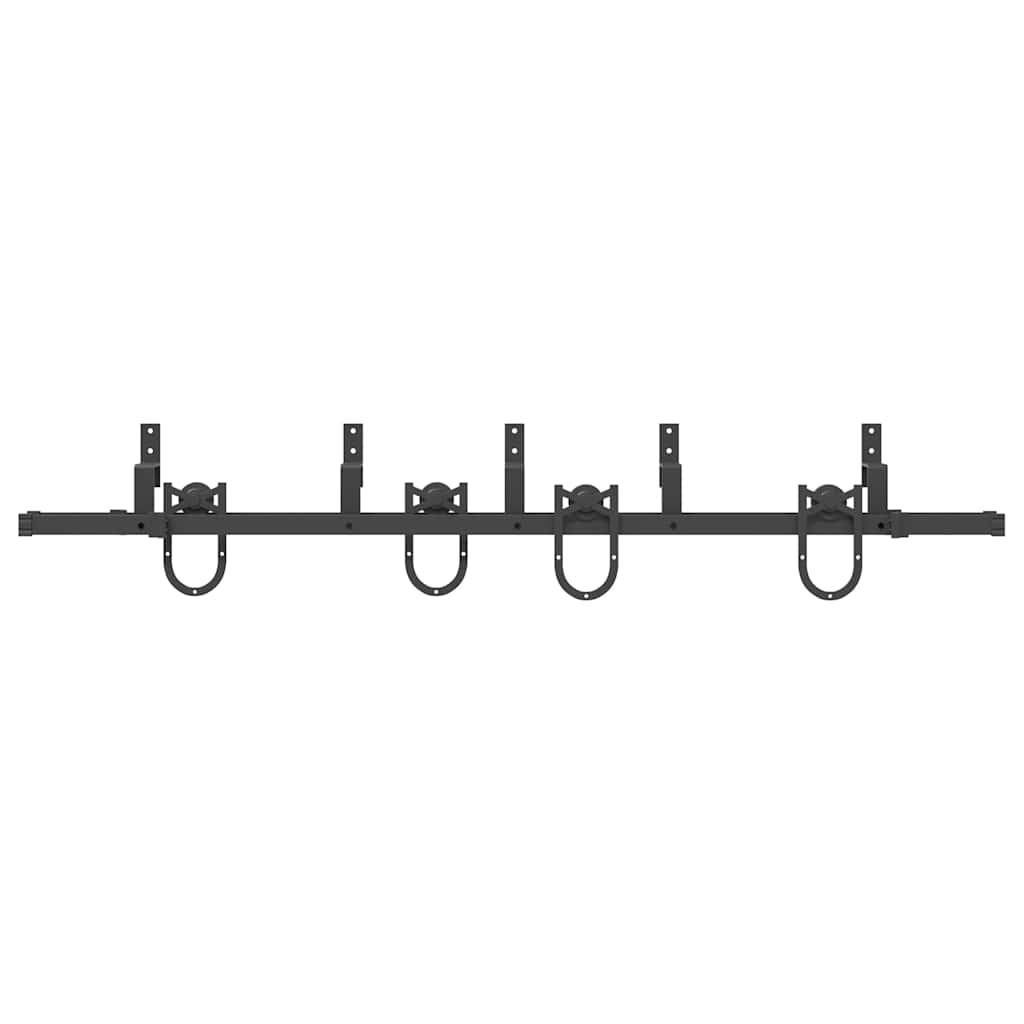 vidaXL Set feronerie pentru uși glisante, negru, 200 cm, oțel