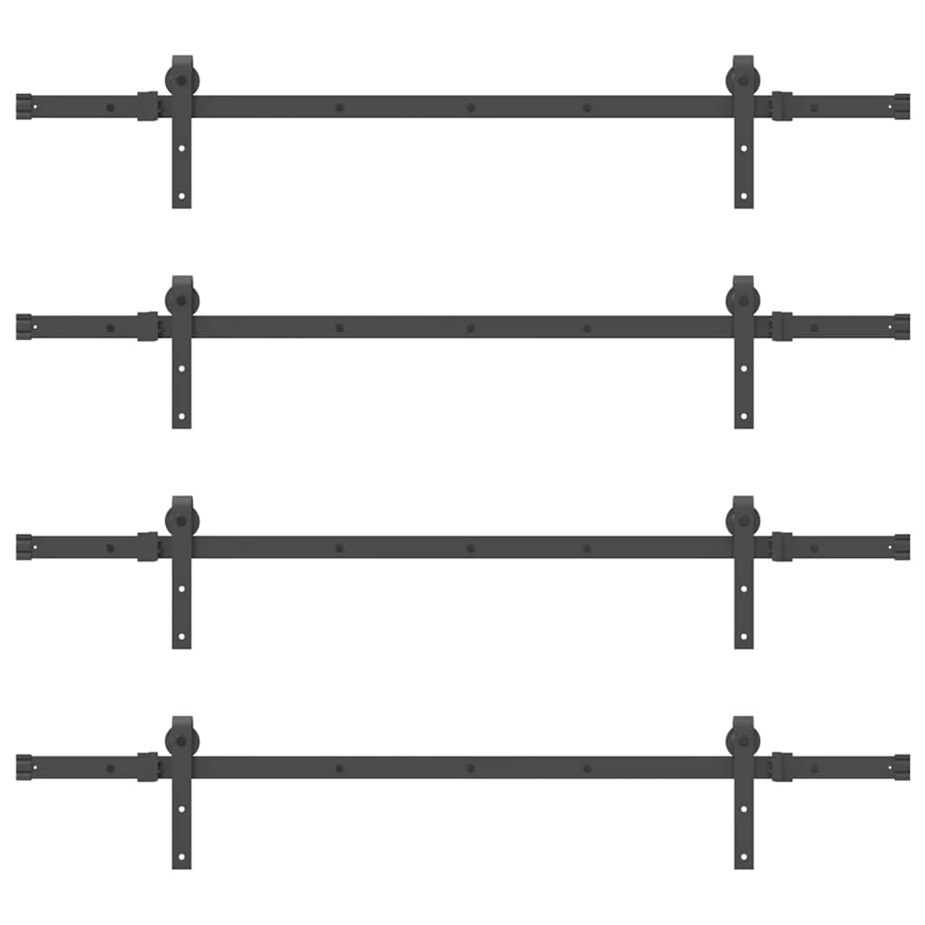 vidaXL Set feronerie pentru uși glisante, negru, 305 cm, oțel