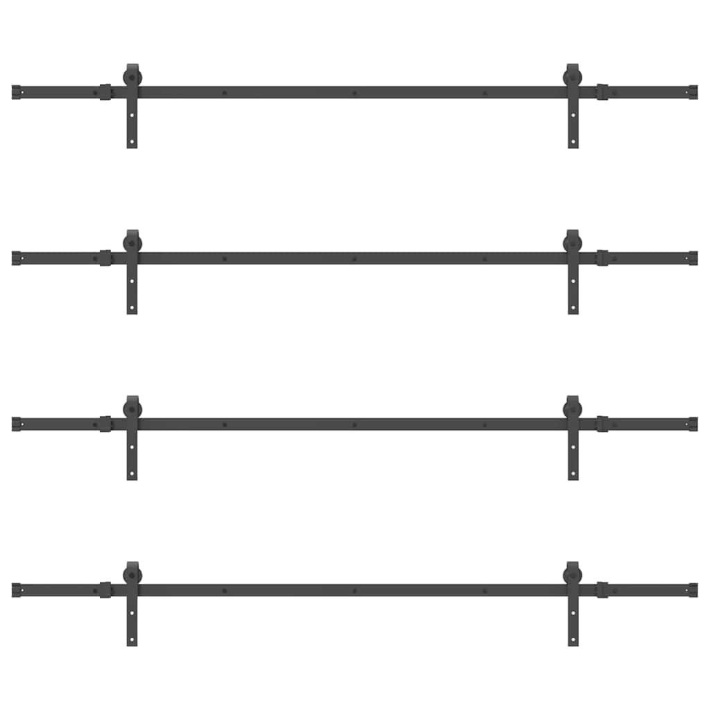 vidaXL Set feronerie pentru uși glisante, negru, 427 cm, oțel