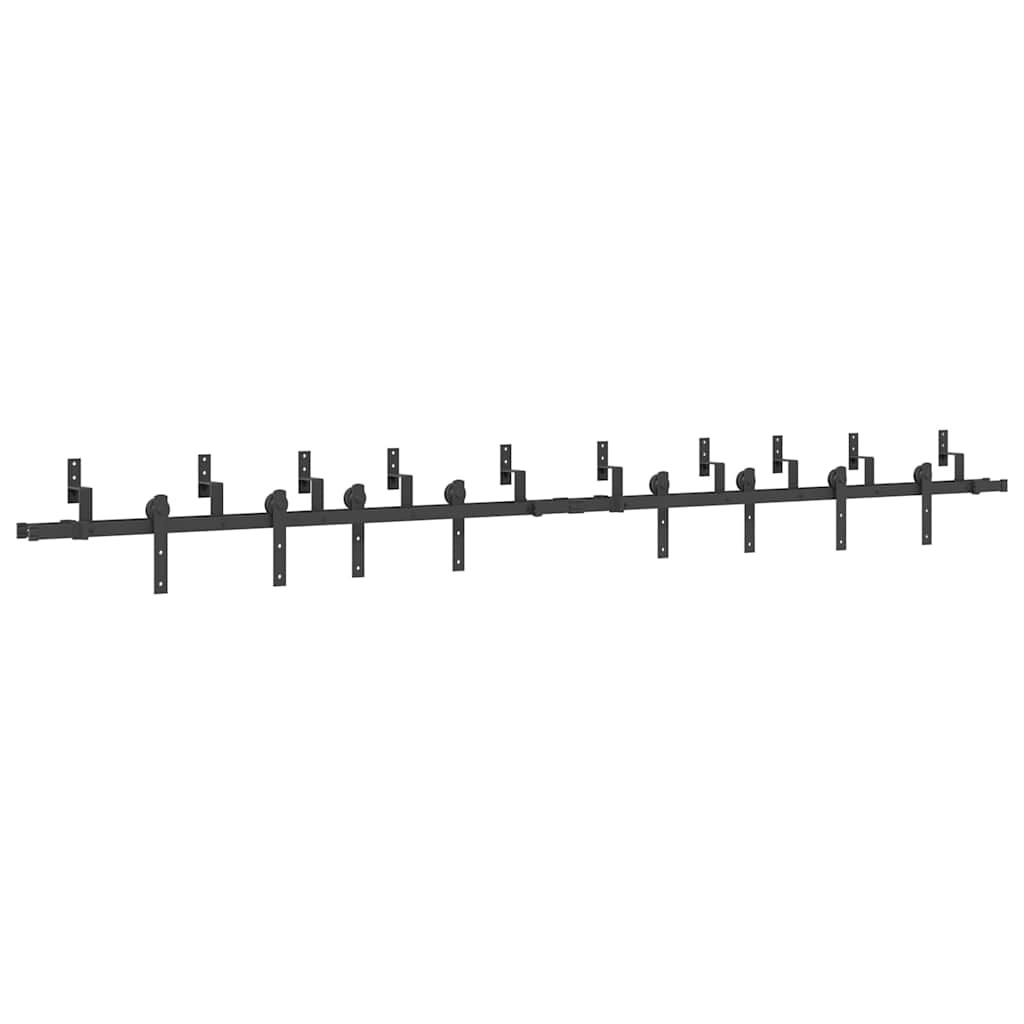 vidaXL Set feronerie pentru uși glisante, negru, 366 cm, oțel