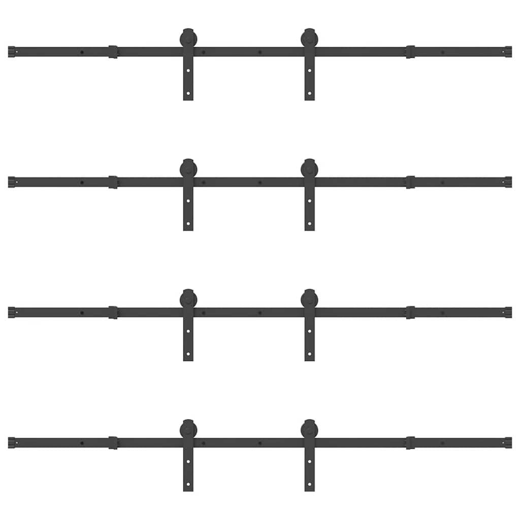 vidaXL Set feronerie pentru uși glisante, negru, 366 cm, oțel