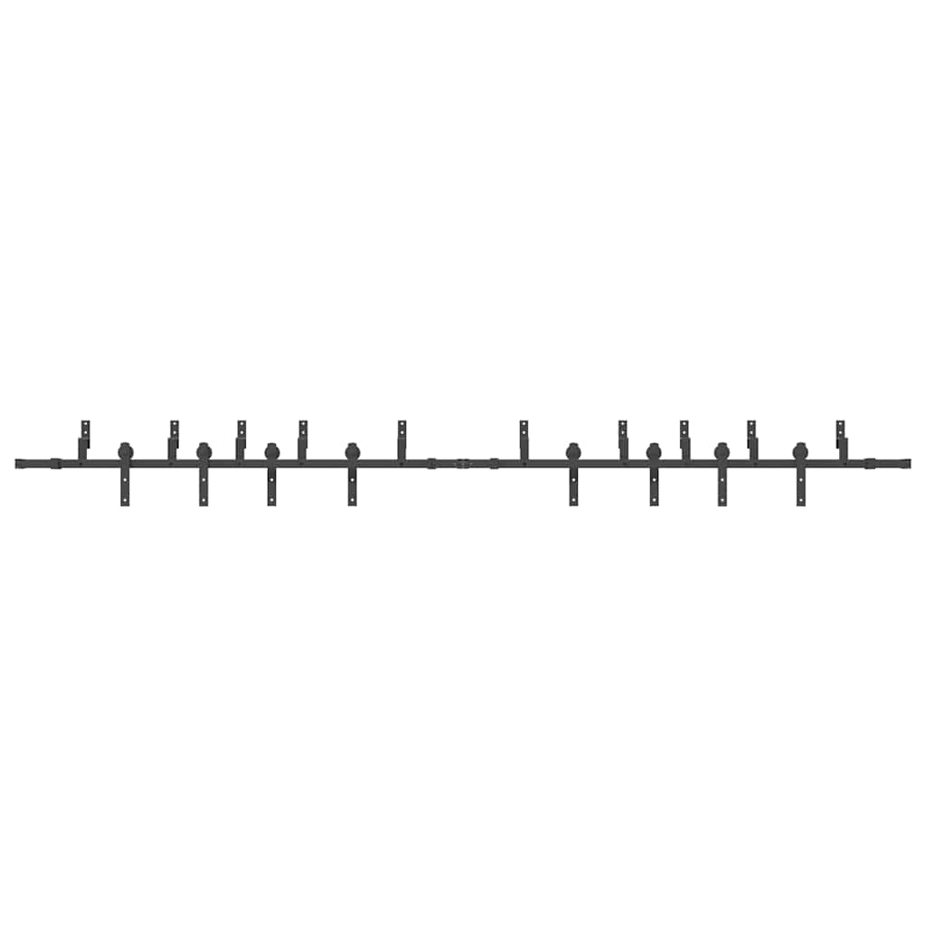 vidaXL Set feronerie pentru uși glisante, negru, 400 cm, oțel vidaXL Set feronerie pentru uși glisante, negru, 400 cm, oțel