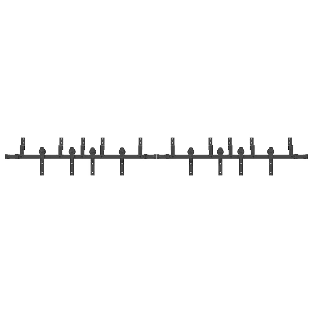 vidaXL Set feronerie pentru uși glisante, negru, 305 cm, oțel vidaXL Set feronerie pentru uși glisante, negru, 305 cm, oțel