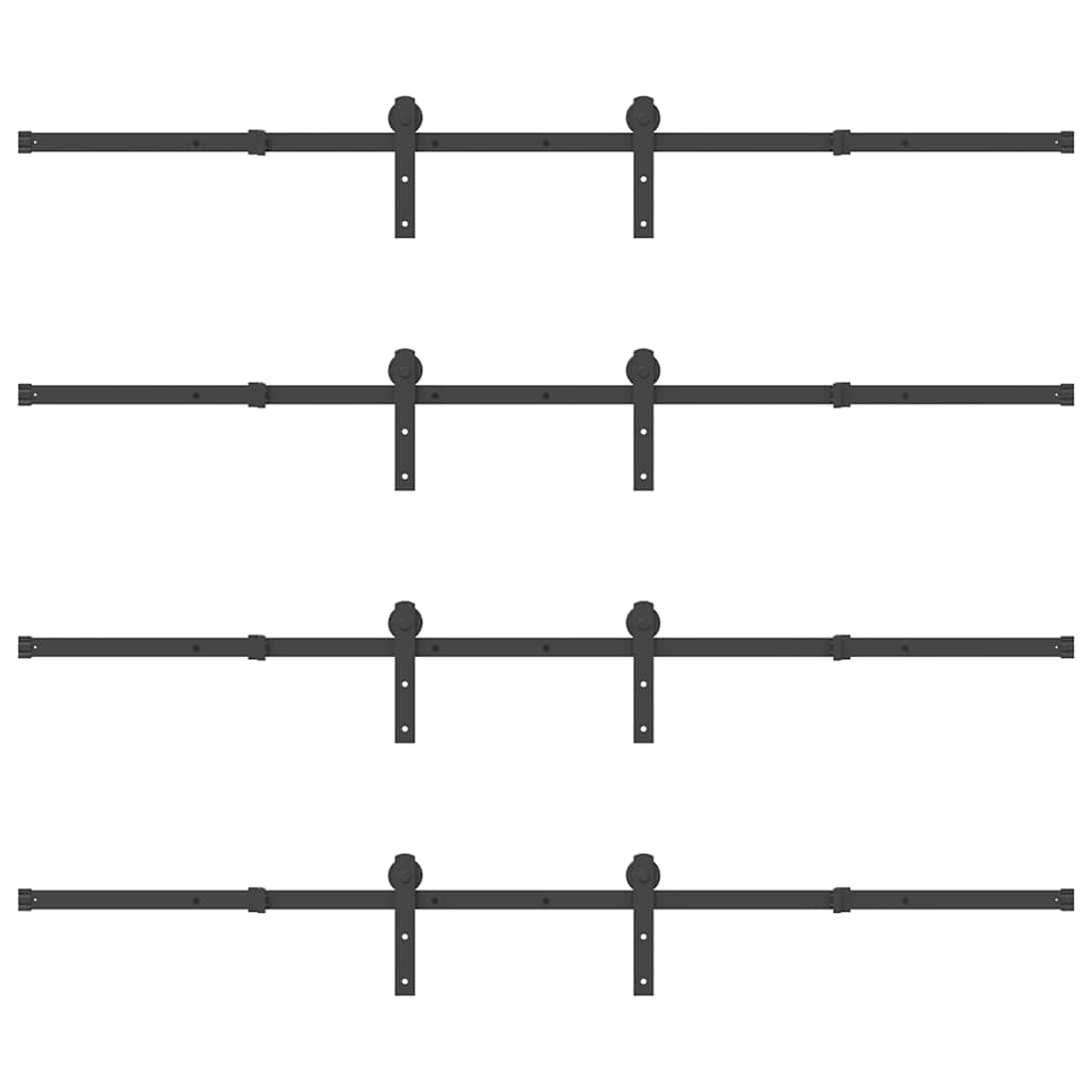 vidaXL Set feronerie pentru uși glisante, negru, 427 cm, oțel