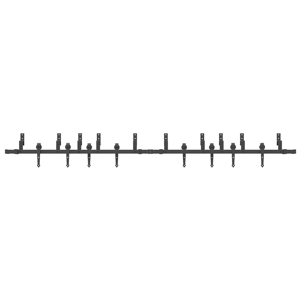 vidaXL Set feronerie pentru uși glisante, negru, 305 cm, oțel