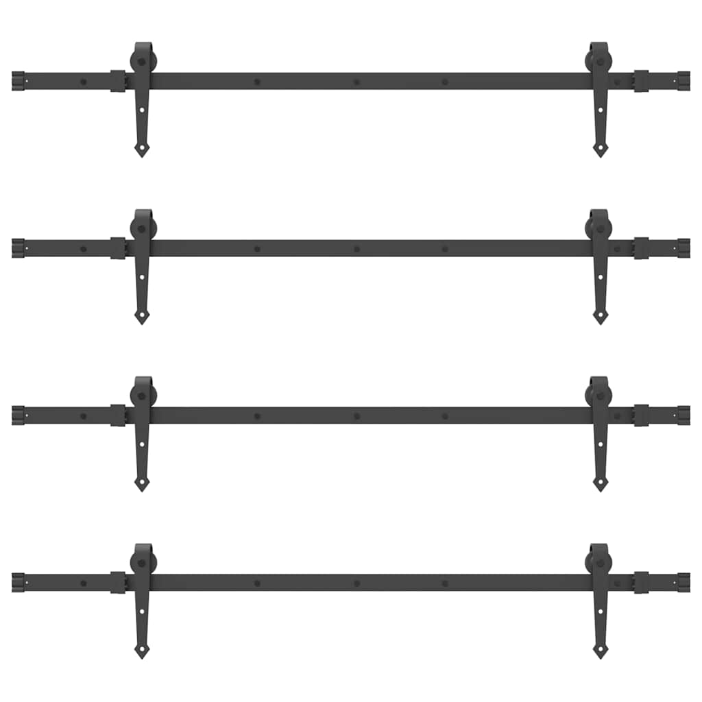 vidaXL Set feronerie pentru uși glisante, negru, 305 cm, oțel
