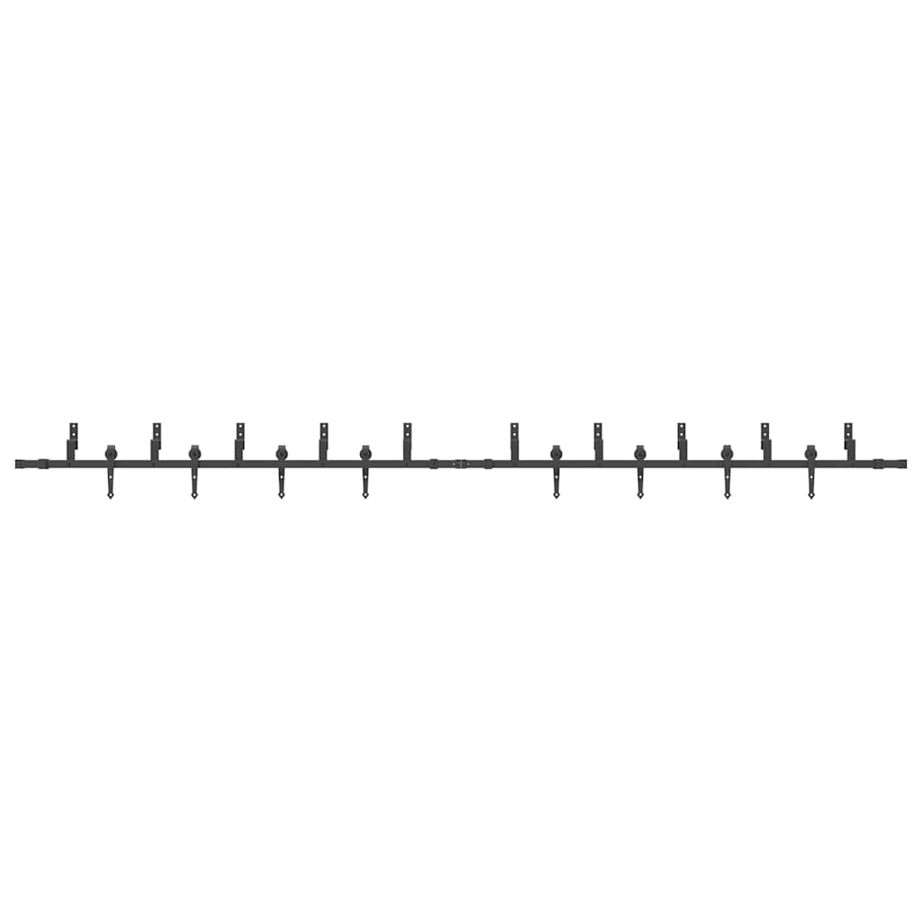 vidaXL Set feronerie pentru uși glisante, negru, 427 cm, oțel vidaXL Set feronerie pentru uși glisante, negru, 427 cm, oțel