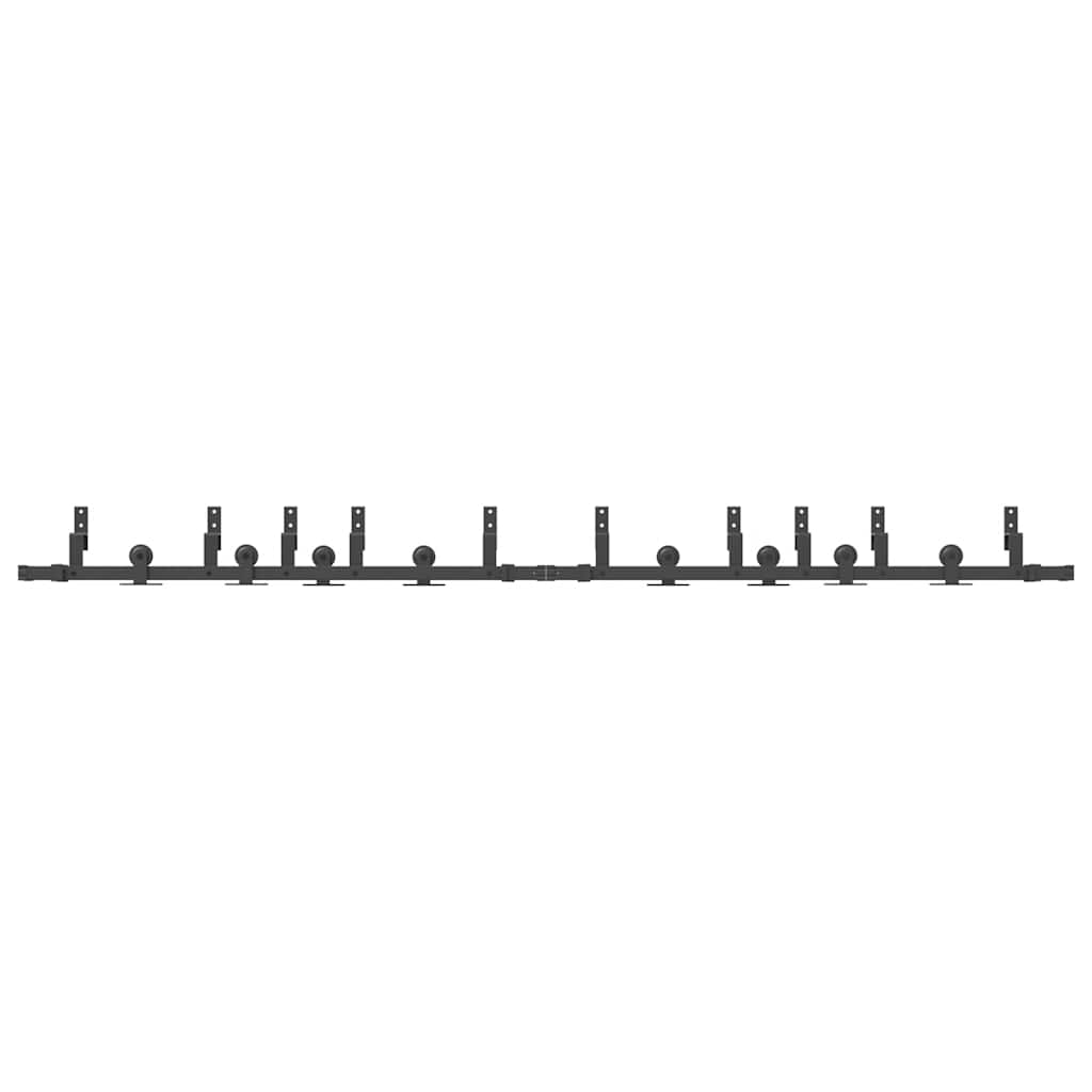 vidaXL Set feronerie pentru uși glisante, negru, 305 cm, oțel vidaXL Set feronerie pentru uși glisante, negru, 305 cm, oțel