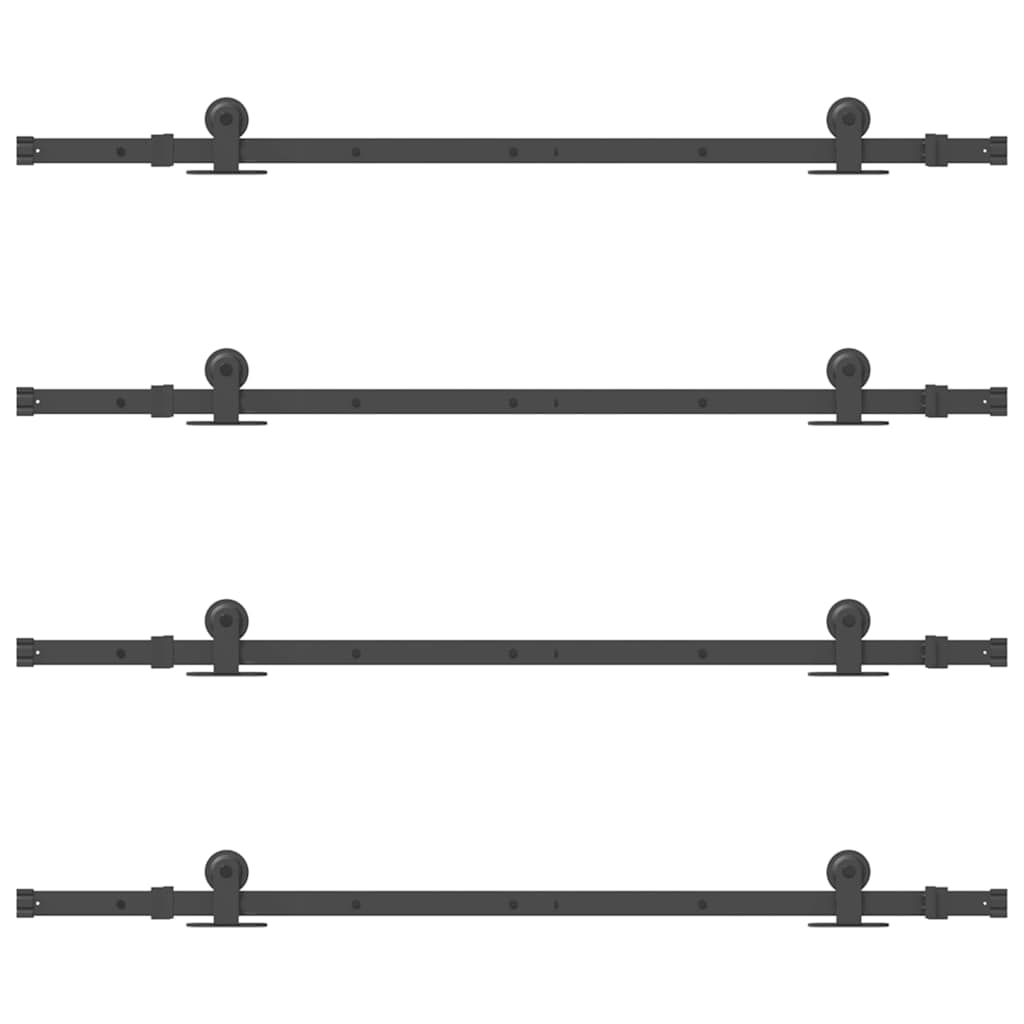vidaXL Set feronerie pentru uși glisante, negru, 305 cm, oțel vidaXL Set feronerie pentru uși glisante, negru, 305 cm, oțel