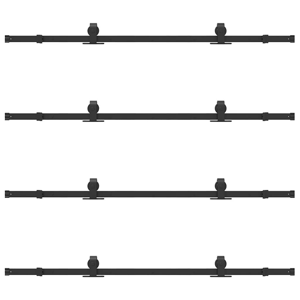 vidaXL Set feronerie pentru uși glisante, negru, 366 cm, oțel