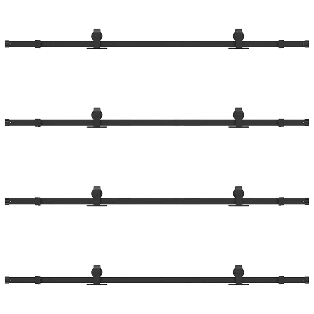 vidaXL Set feronerie pentru uși glisante, negru, 400 cm, oțel
