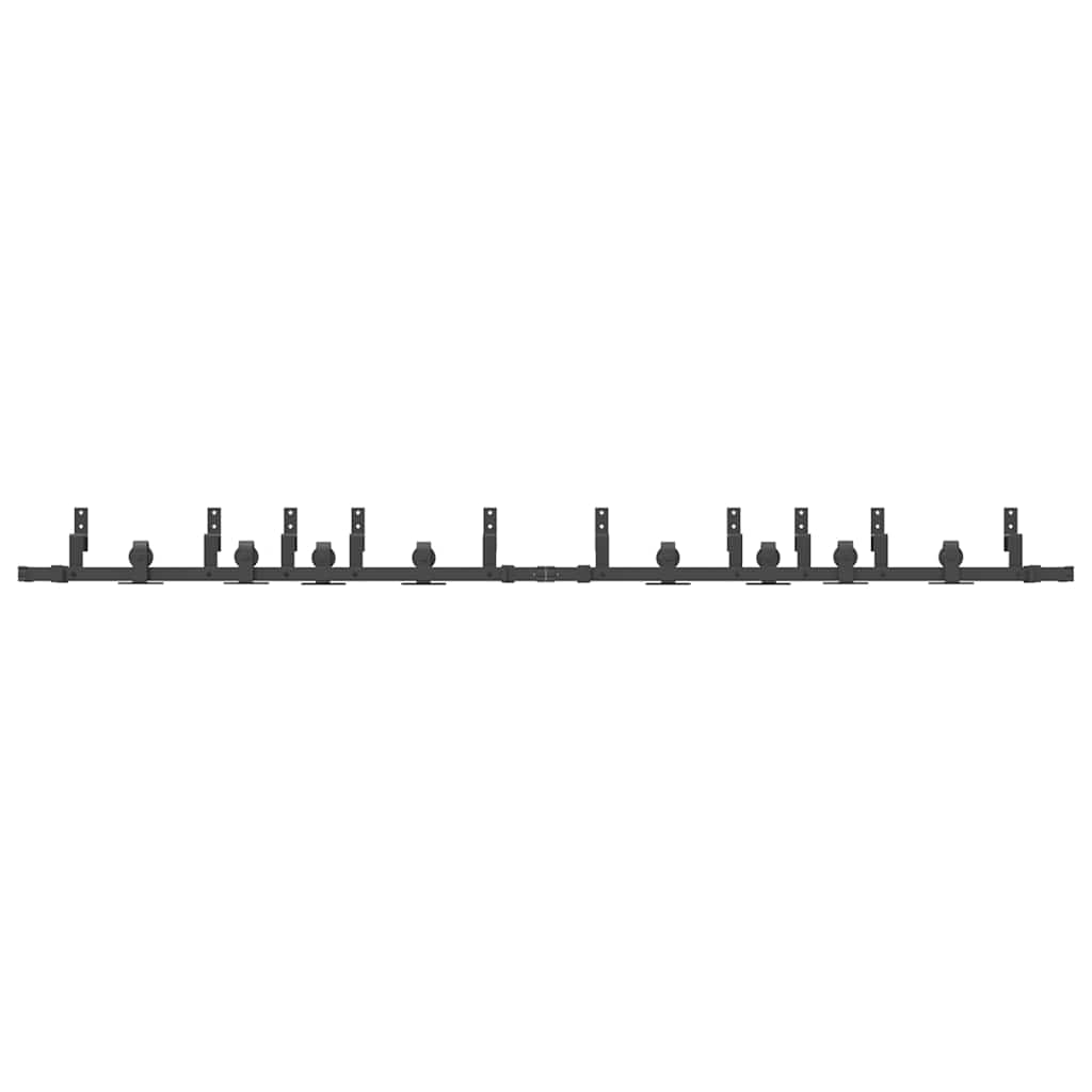 vidaXL Set feronerie pentru uși glisante, negru, 305 cm, oțel vidaXL Set feronerie pentru uși glisante, negru, 305 cm, oțel
