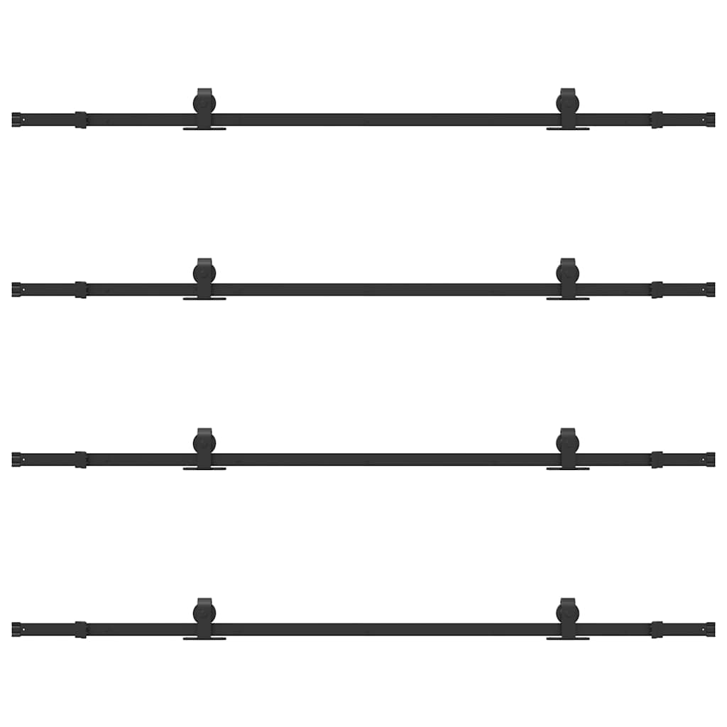 vidaXL Set feronerie pentru uși glisante, negru, 427 cm, oțel