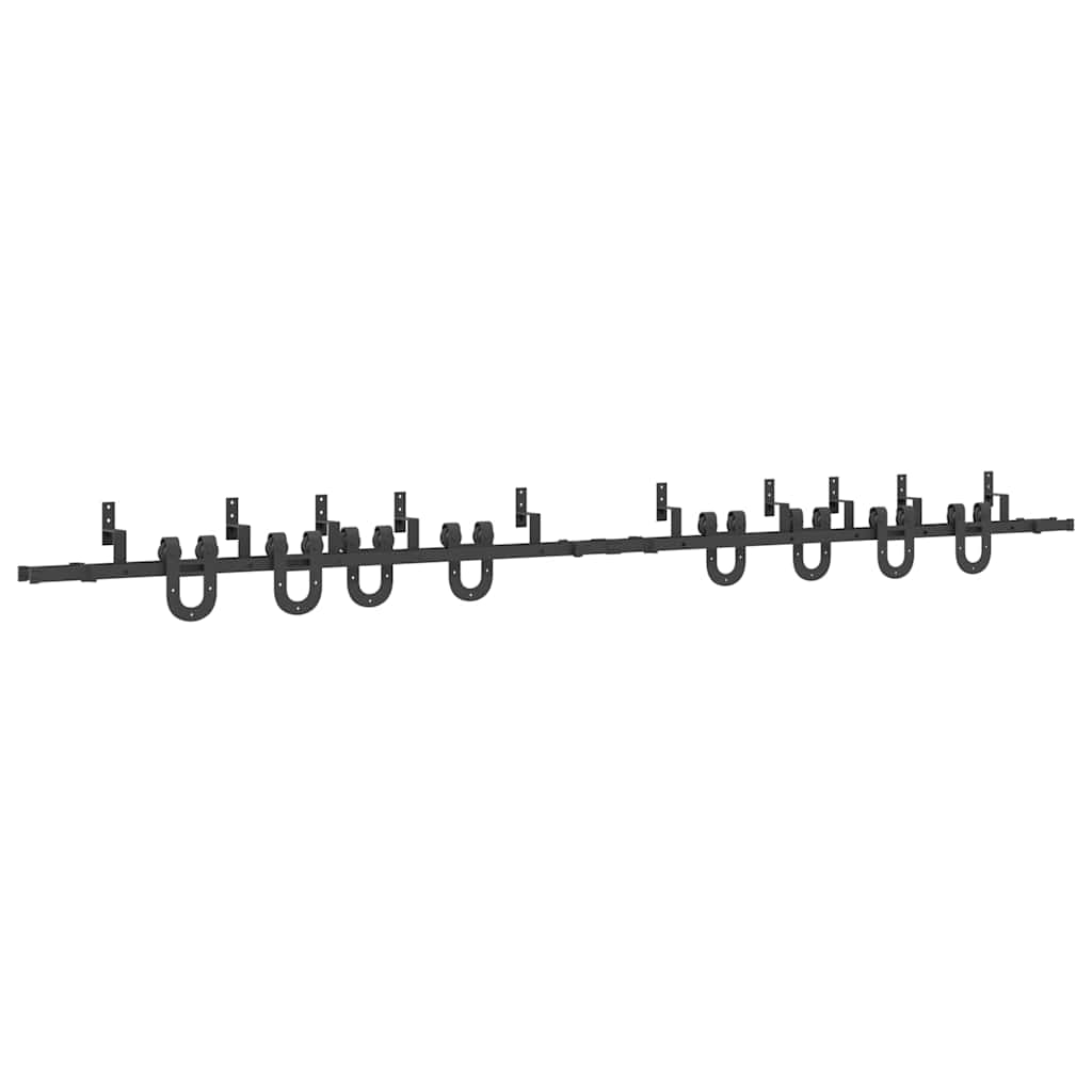 vidaXL Set feronerie pentru uși glisante, negru, 400 cm, oțel