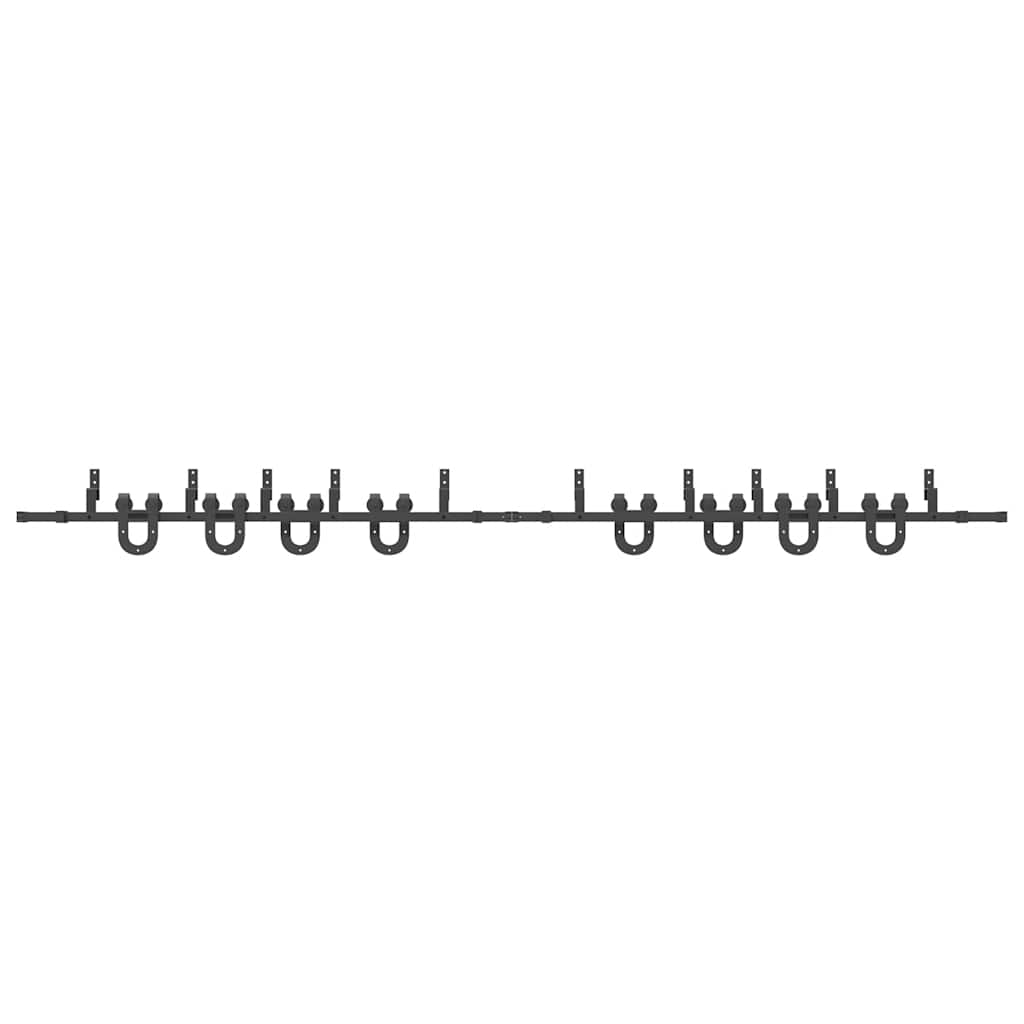 vidaXL Set feronerie pentru uși glisante, negru, 400 cm, oțel