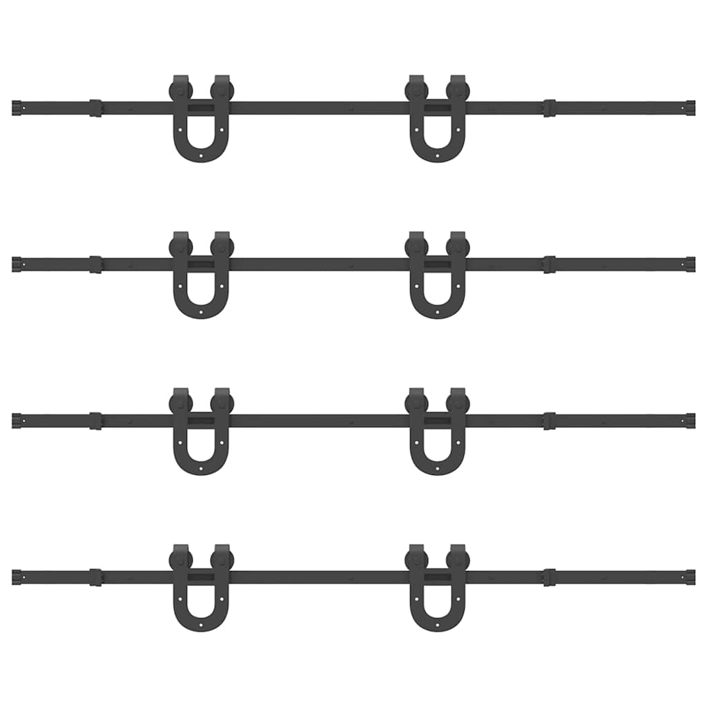 vidaXL Set feronerie pentru uși glisante, negru, 400 cm, oțel