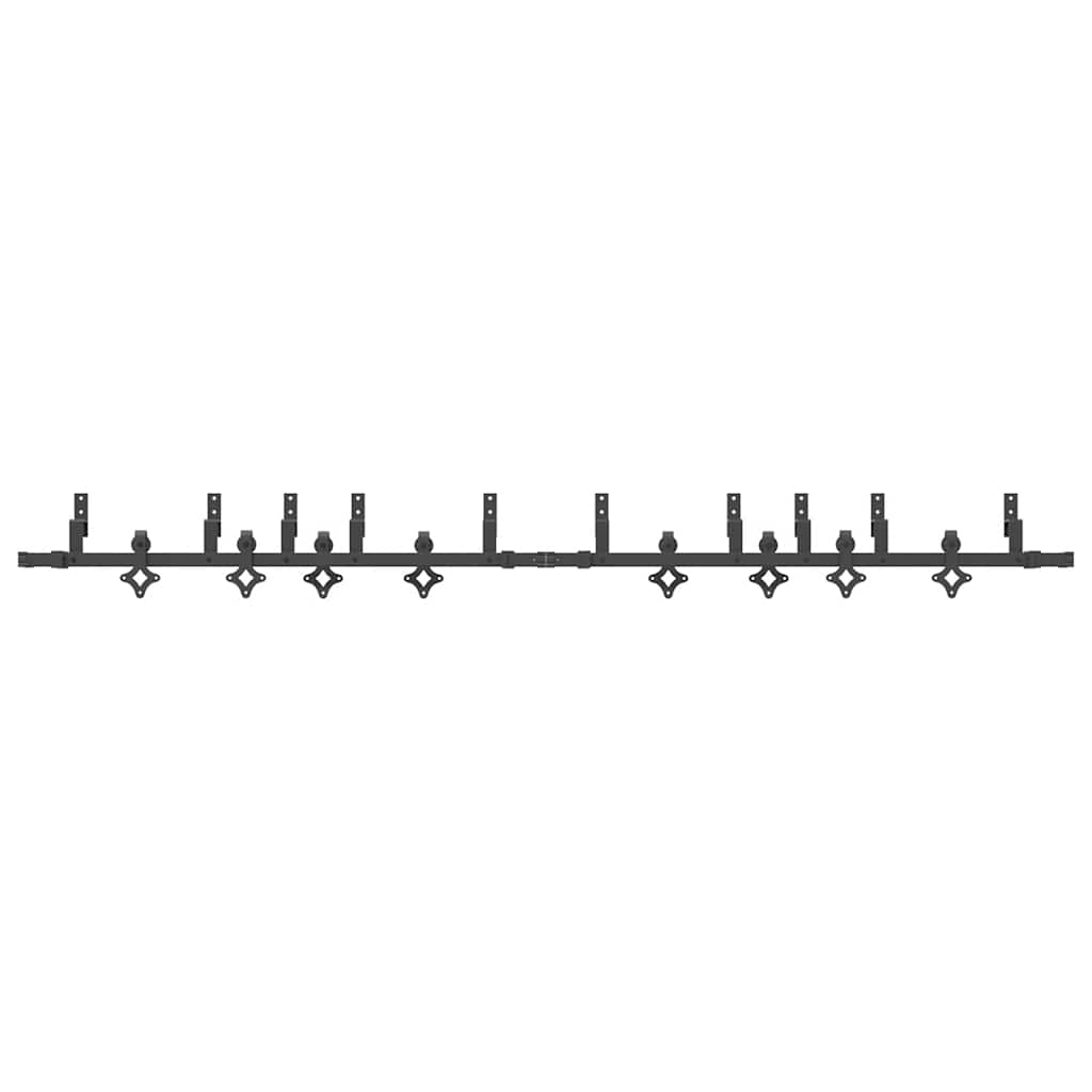 vidaXL Set feronerie pentru uși glisante, negru, 305 cm, oțel vidaXL Set feronerie pentru uși glisante, negru, 305 cm, oțel