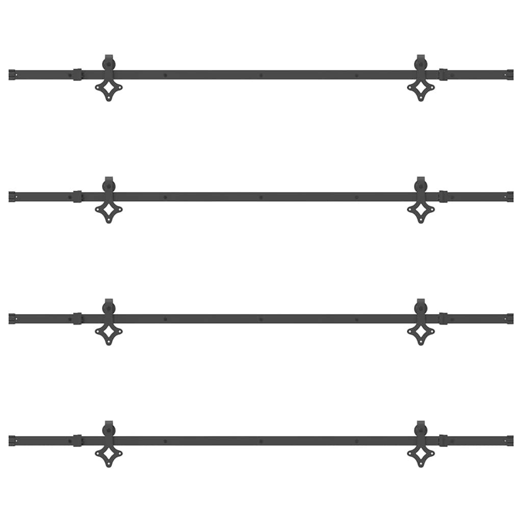 vidaXL Set feronerie pentru uși glisante, negru, 427 cm, oțel