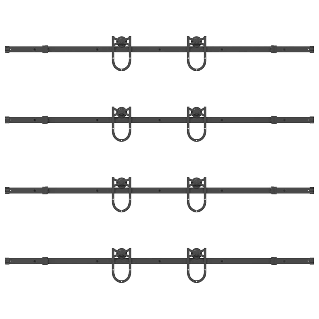 vidaXL Set feronerie pentru uși glisante, negru, 400 cm, oțel