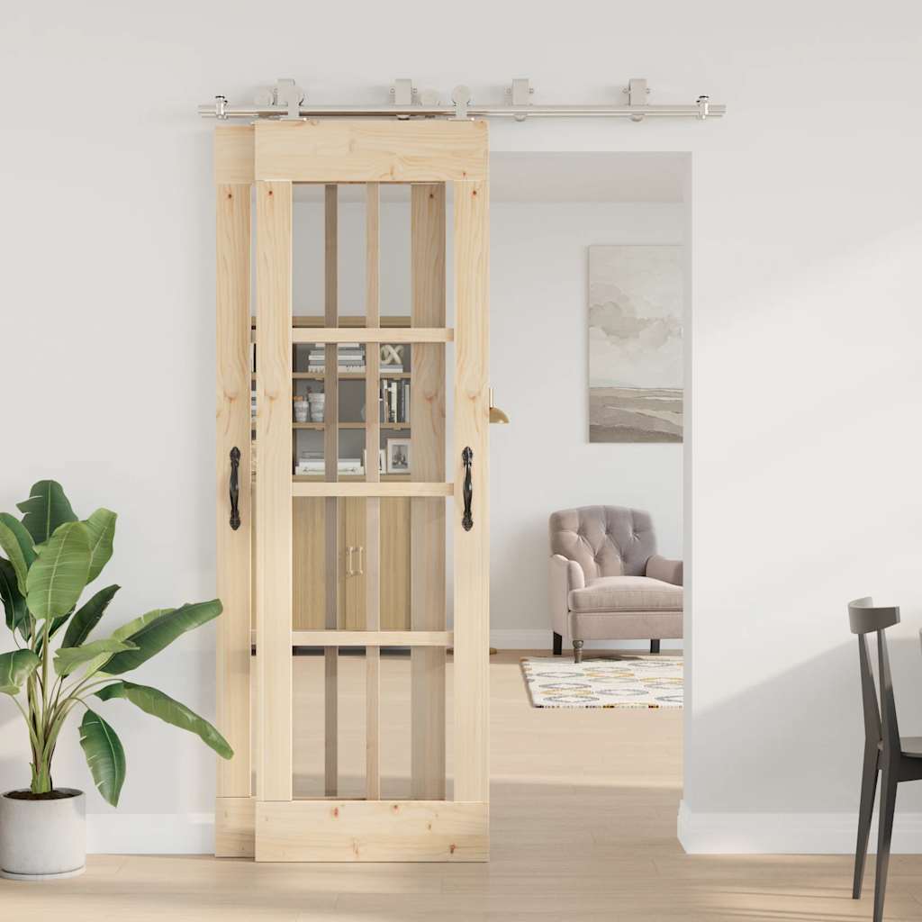vidaXL Set piese pentru ușă glisantă, argintiu, 183 cm oțel inoxidabil vidaXL Set piese pentru ușă glisantă, argintiu, 183 cm oțel inoxidabil