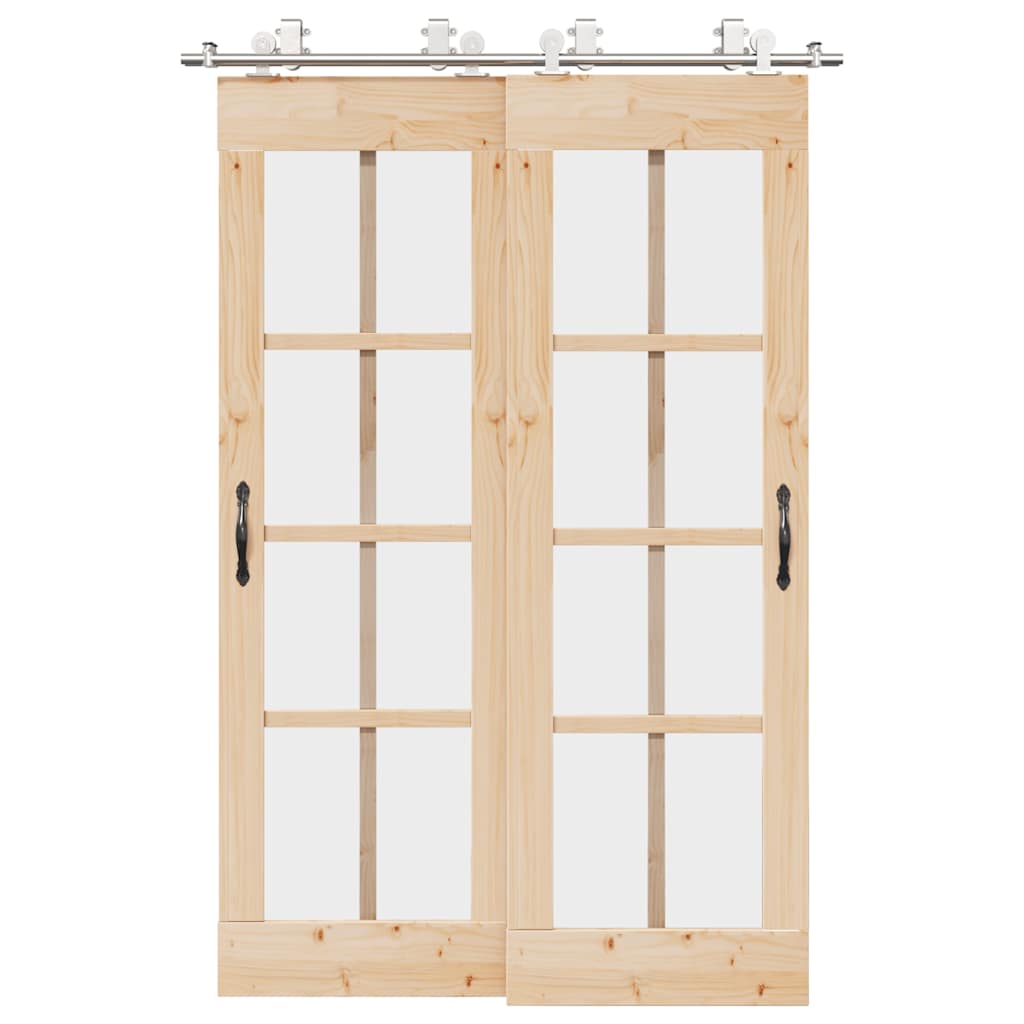 vidaXL Set piese pentru ușă glisantă, argintiu, 183 cm oțel inoxidabil vidaXL Set piese pentru ușă glisantă, argintiu, 183 cm oțel inoxidabil