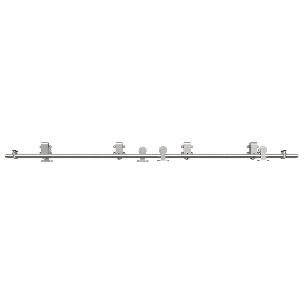 vidaXL Set piese pentru ușă glisantă, argintiu, 200 cm oțel inoxidabil