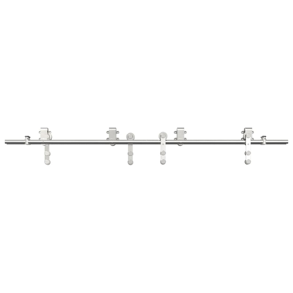 vidaXL Set piese pentru ușă glisantă, argintiu, 183 cm oțel inoxidabil