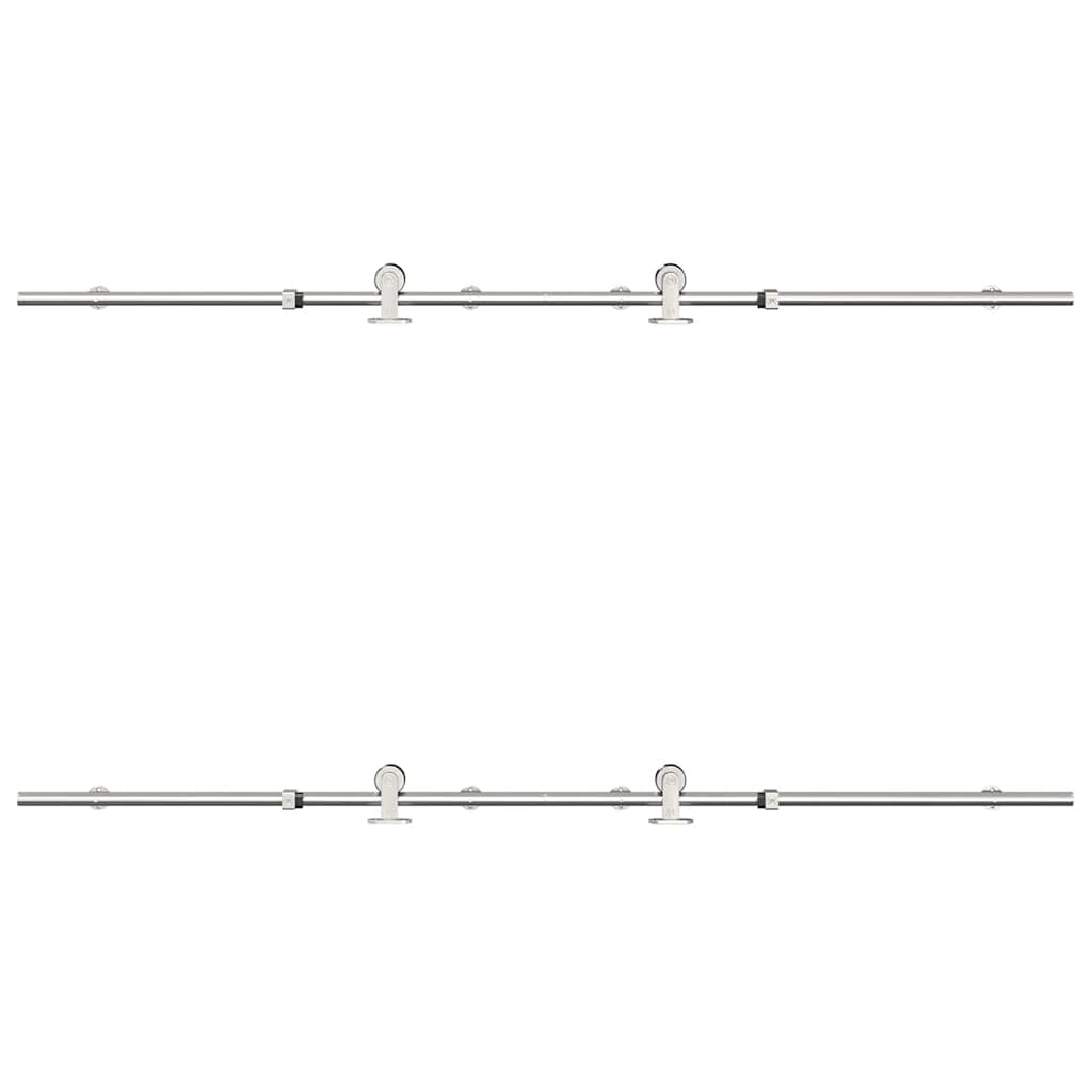 vidaXL Set piese pentru ușă glisantă, argintiu, 183 cm oțel inoxidabil vidaXL Set piese pentru ușă glisantă, argintiu, 183 cm oțel inoxidabil