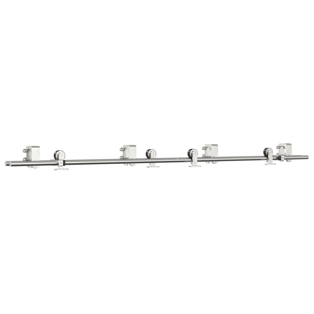 vidaXL Set piese pentru ușă glisantă, argintiu, 200 cm oțel inoxidabil vidaXL Set piese pentru ușă glisantă, argintiu, 200 cm oțel inoxidabil