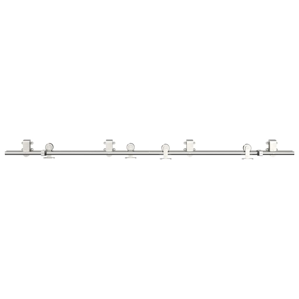 vidaXL Set piese pentru ușă glisantă, argintiu, 200 cm oțel inoxidabil vidaXL Set piese pentru ușă glisantă, argintiu, 200 cm oțel inoxidabil