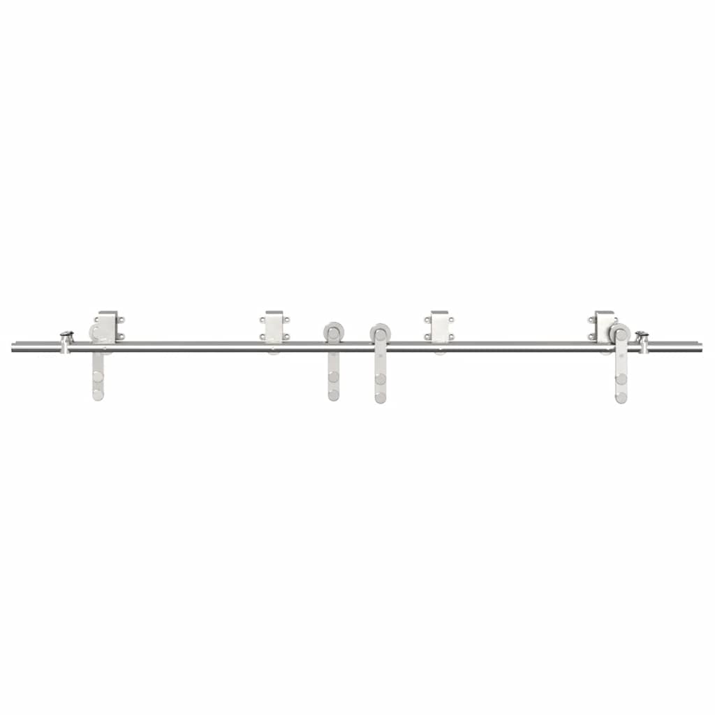vidaXL Set piese pentru ușă glisantă, argintiu, 183 cm oțel inoxidabil
