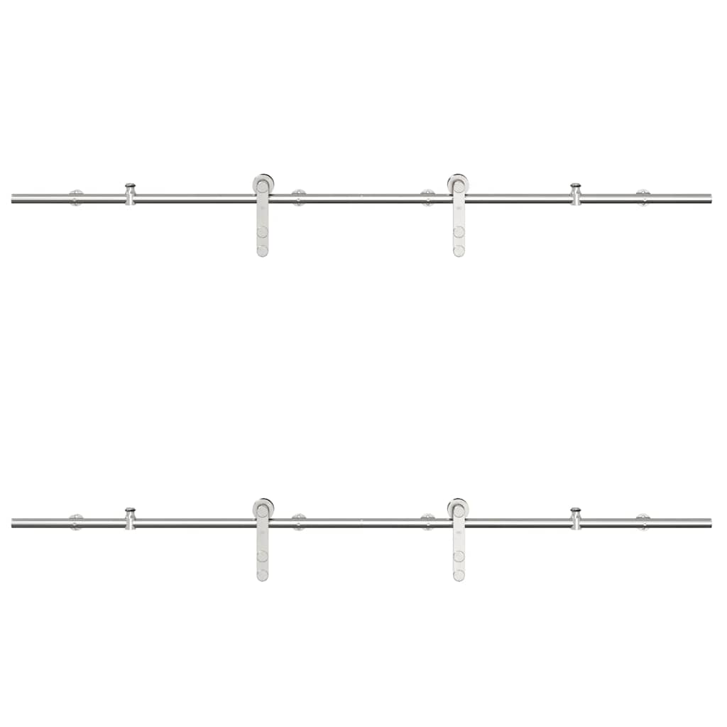 vidaXL Set piese pentru ușă glisantă, argintiu, 183 cm oțel inoxidabil