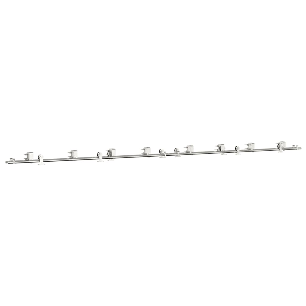vidaXL Set piese pentru ușă glisantă, argintiu, 400 cm oțel inoxidabil vidaXL Set piese pentru ușă glisantă, argintiu, 400 cm oțel inoxidabil