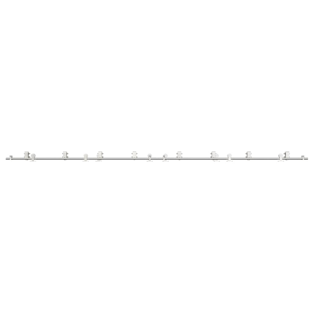 vidaXL Set piese pentru ușă glisantă, argintiu, 400 cm oțel inoxidabil vidaXL Set piese pentru ușă glisantă, argintiu, 400 cm oțel inoxidabil