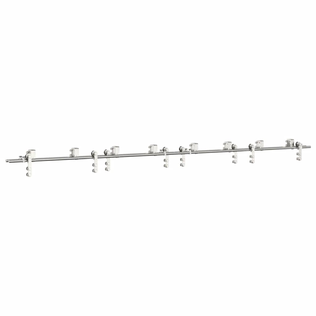 vidaXL Set piese pentru ușă glisantă, argintiu, 366 cm oțel inoxidabil