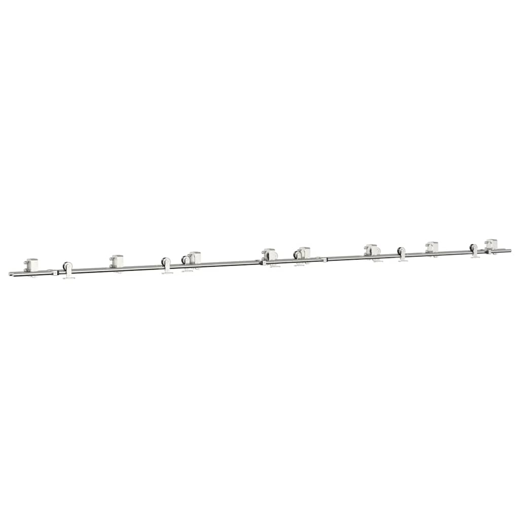 vidaXL Set piese pentru ușă glisantă, argintiu, 400 cm oțel inoxidabil