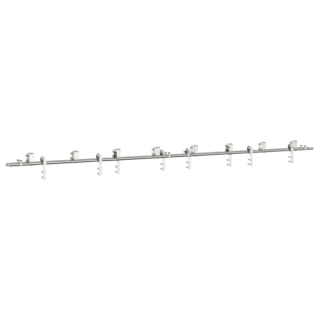 vidaXL Set piese pentru ușă glisantă, argintiu, 400 cm oțel inoxidabil