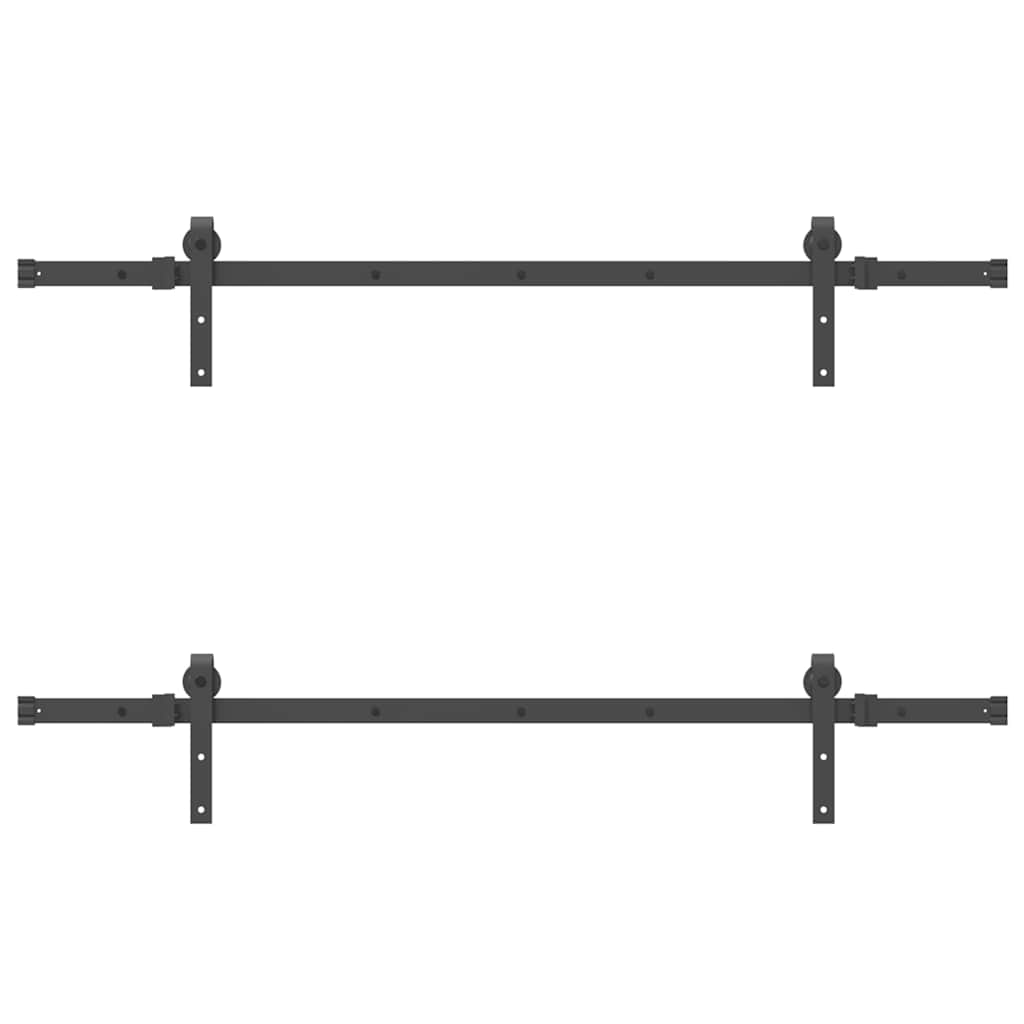 vidaXL Set feronerie pentru uși glisante, negru, 305 cm, oțel