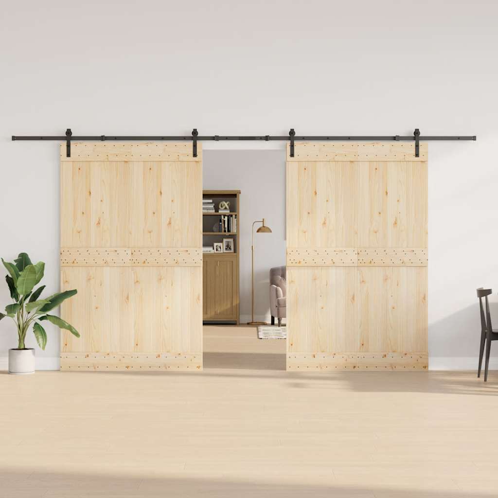 vidaXL Set feronerie pentru uși glisante, negru, 427 cm, oțel vidaXL Set feronerie pentru uși glisante, negru, 427 cm, oțel