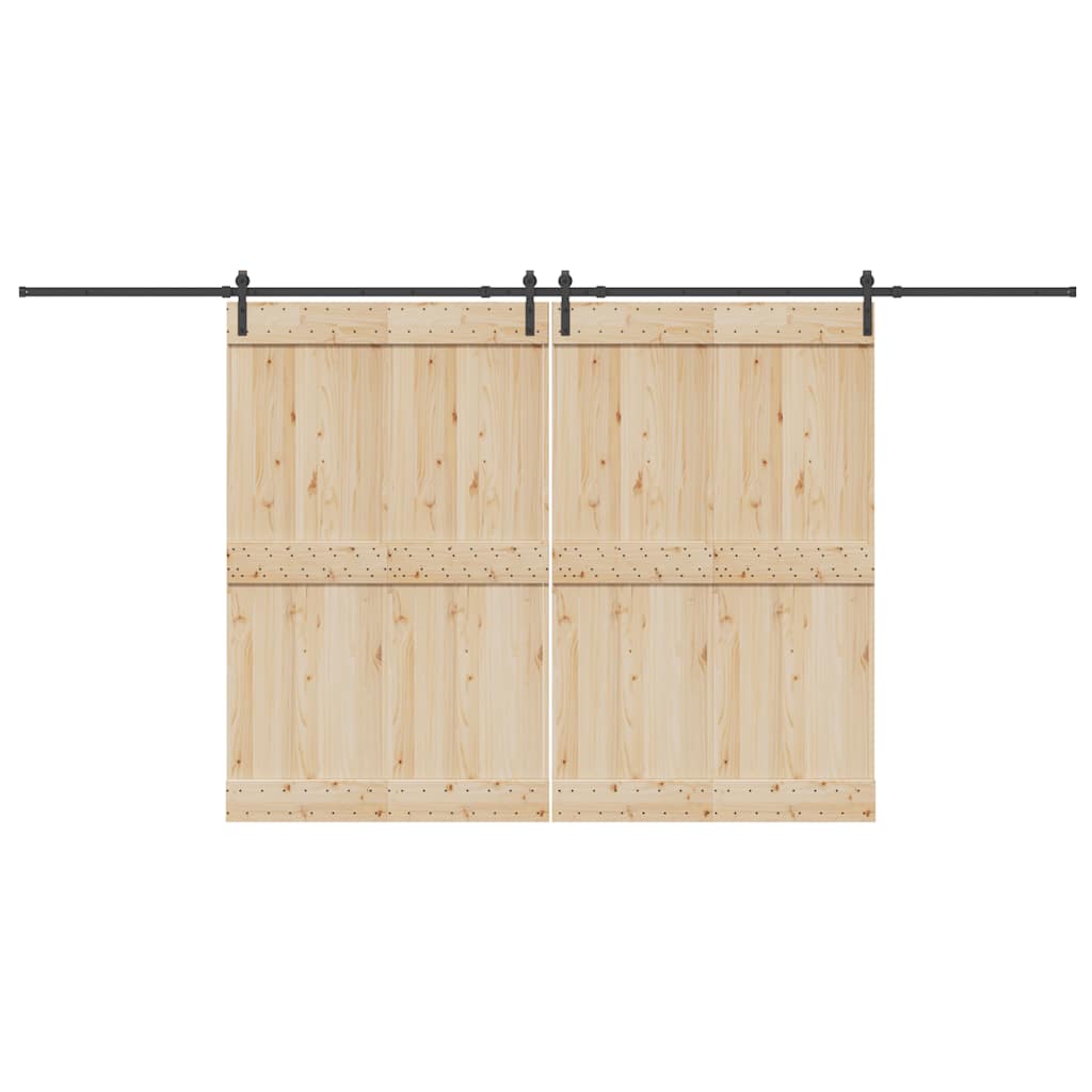 vidaXL Set feronerie pentru uși glisante, negru, 427 cm, oțel vidaXL Set feronerie pentru uși glisante, negru, 427 cm, oțel