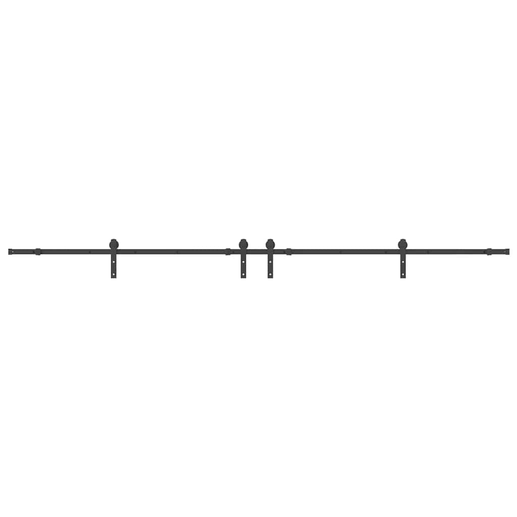 vidaXL Set feronerie pentru uși glisante, negru, 366 cm, oțel vidaXL Set feronerie pentru uși glisante, negru, 366 cm, oțel