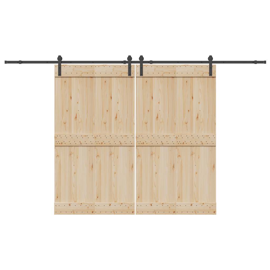 vidaXL Set feronerie pentru uși glisante, negru, 366 cm, oțel vidaXL Set feronerie pentru uși glisante, negru, 366 cm, oțel