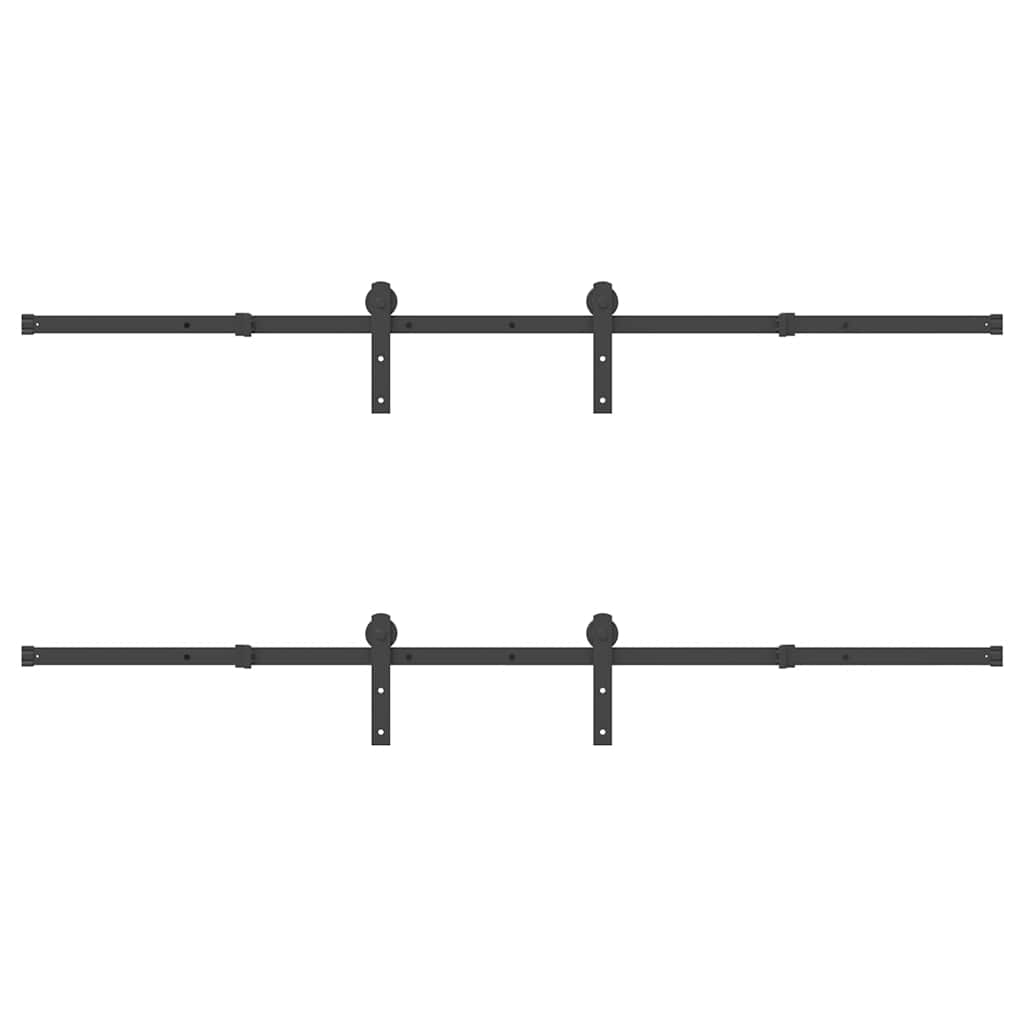 vidaXL Set feronerie pentru uși glisante, negru, 427 cm, oțel