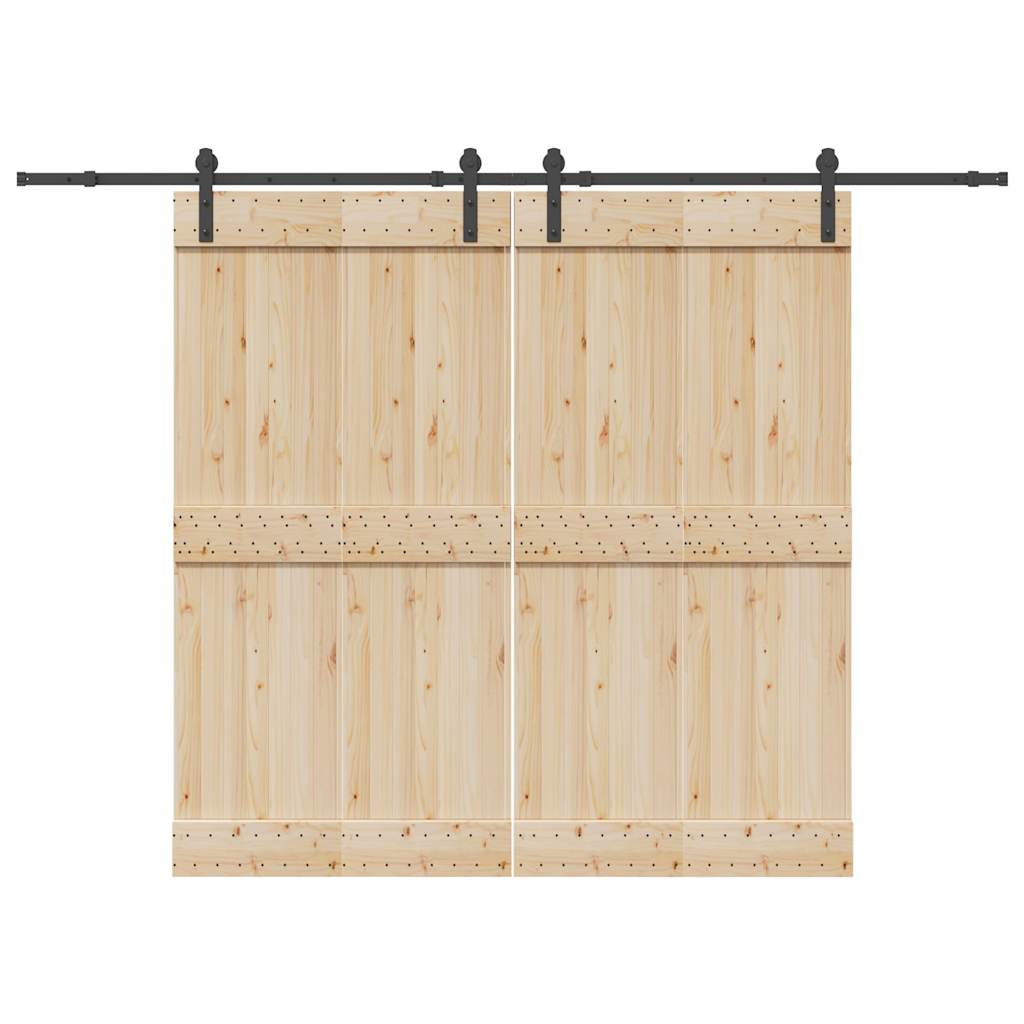 vidaXL Set feronerie pentru uși glisante, negru, 427 cm, oțel
